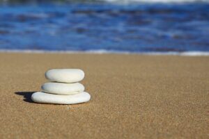 beach, rocks, balance